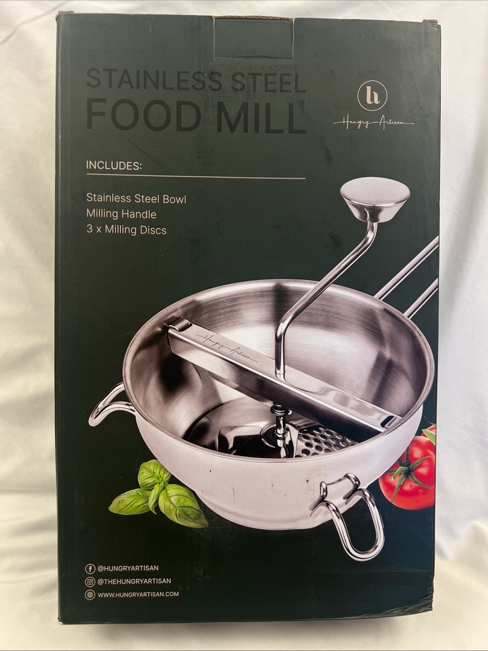 Hungry Artisan Stainless Steel Manual Food Mill with Handle & 3 Discs NEW - Picture 8 of 12